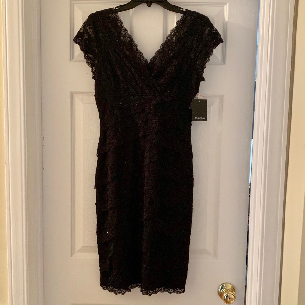 Black lace cocktail dress